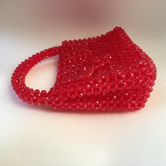 Beautiful cherry Red beaded purse !!! OMG - Picture 4 of 6